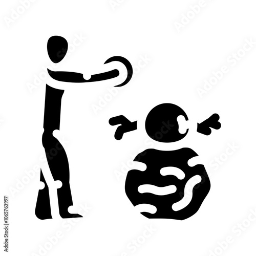 building snowman winter glyph icon vector. building snowman winter sign. isolated symbol illustration