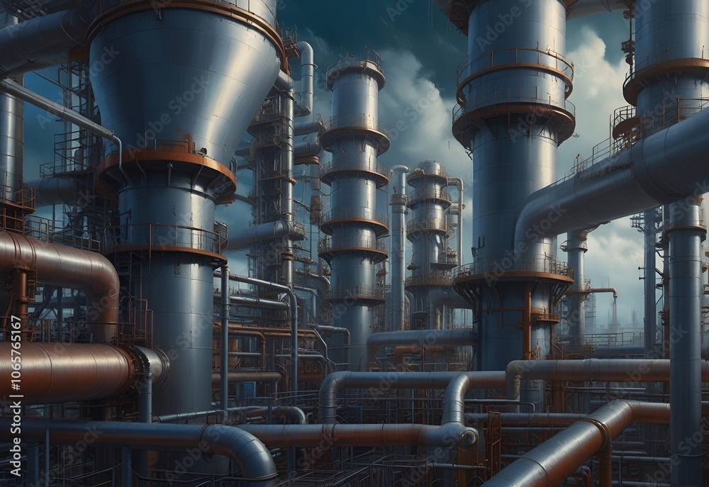 Close up oil and gas refinery factory Close up oil and gas refinery factory