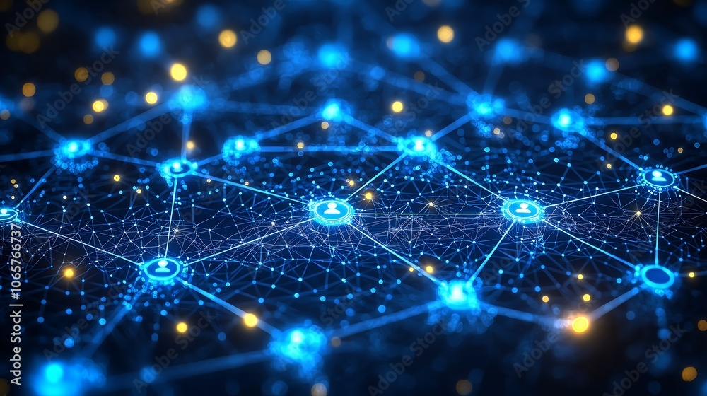 Obraz premium Digital Workforce Collaboration: Interactive Corporate Network Solutions.Generative AI デジタルワークフォースコラボレーション：インタラクティブな企業ネットワークソリューション