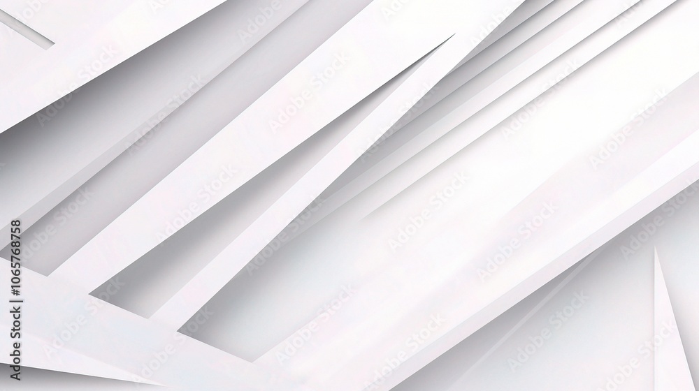 Fototapeta premium Abstract White Geometric Background with Sharp Angles