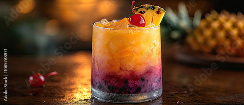 Layered Tropical Cocktail