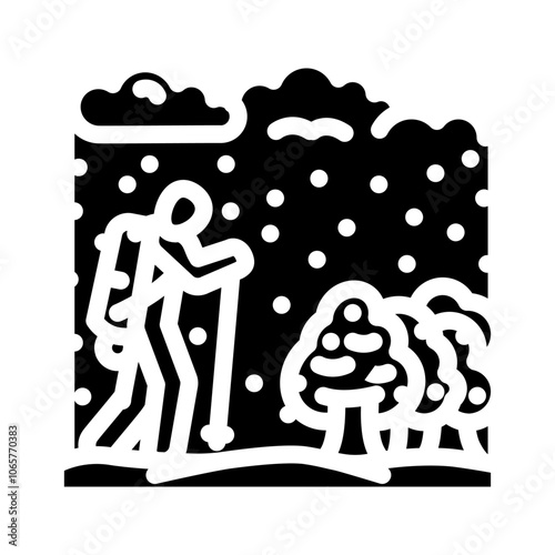 winter hike winter glyph icon vector. winter hike winter sign. isolated symbol illustration