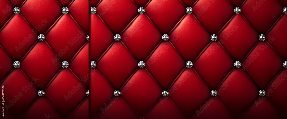 Naklejka premium Red Upholstery With Diamond Buttons