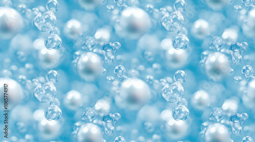 Wallpaper Mural Seamless pattern of pearl like textures on a blurred pale blue background ideal for elegant graphic design and textile applications Torontodigital.ca