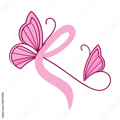 Breast cancer awareness month pink ribbon side butterfly (1)