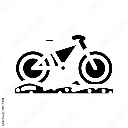 fat biking winter glyph icon vector. fat biking winter sign. isolated symbol illustration