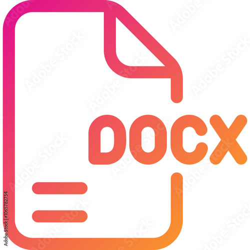 Document File Icon With Gradient Colors Showcased on a White Background Representing Digital Documentation and File Management
