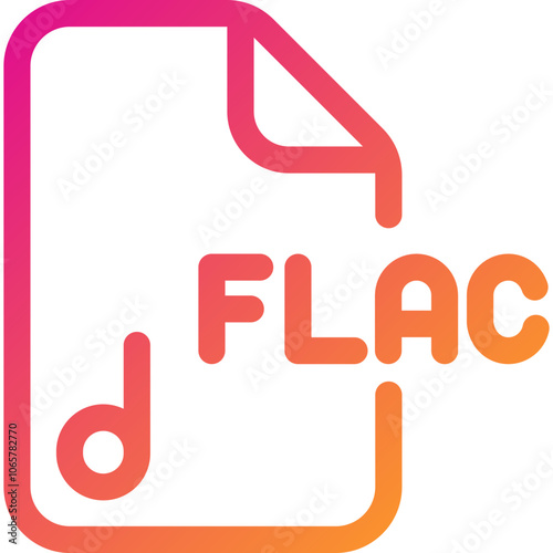 FLAC Audio Format Symbol With Colorful Gradient Design Representing Digital Music Storage and Quality Sound