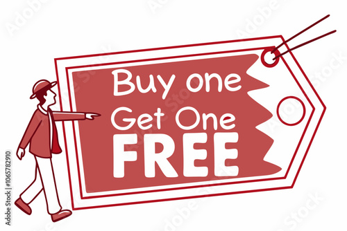 Buy one get one free red sale tag tag 