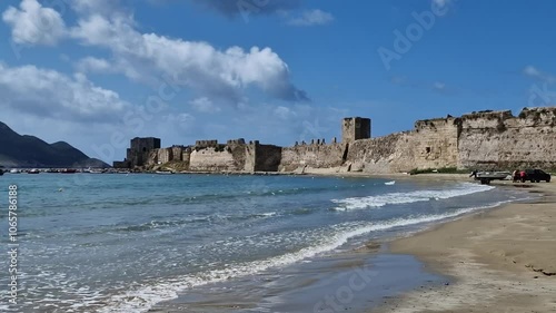 Historical Methoni castle Venetian fort in Peloponnese, Greece

