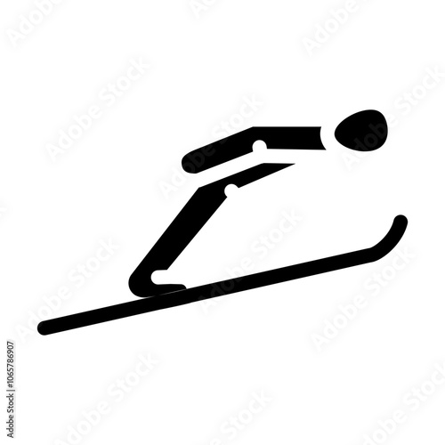 ski jumping winter sport glyph icon vector. ski jumping winter sport sign. isolated symbol illustration