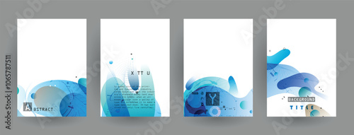 Modern abstract covers set. Abstract shapes composition. Futuristic minimal design.