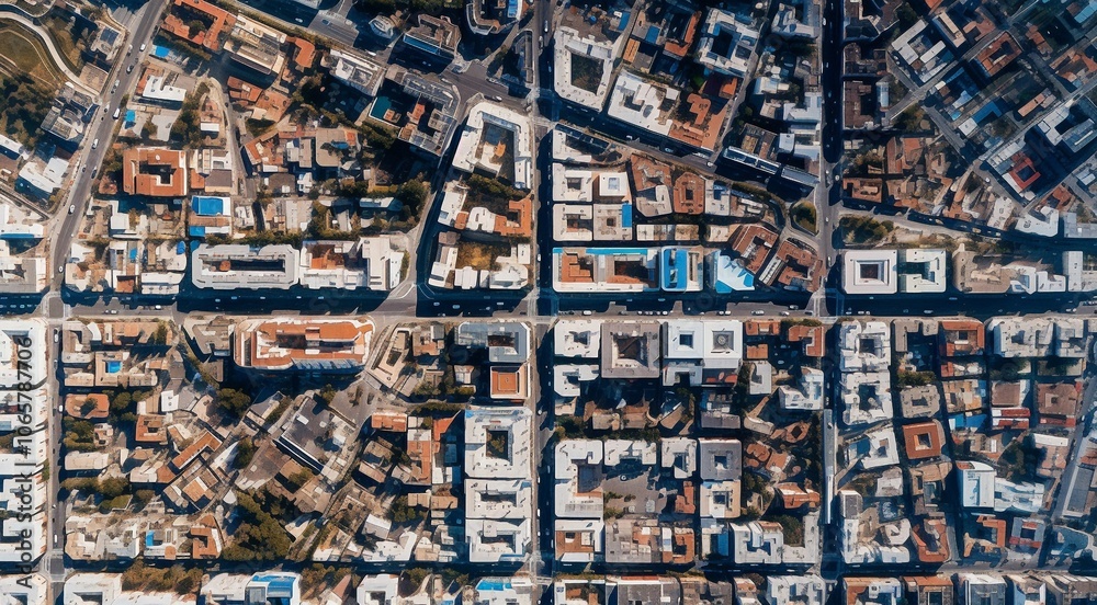 Naklejka premium panoramic view of the city, aerial view of the city, buildings scene, biuldings in the city, top view of buildings in the city