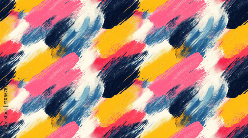 Seamless brushed abstract pattern featuring vibrant strokes of paint ideal for textile design or digital artwork Seamless brushed abstract pattern featuring vibrant strokes of paint ideal for textile design or digital artwork