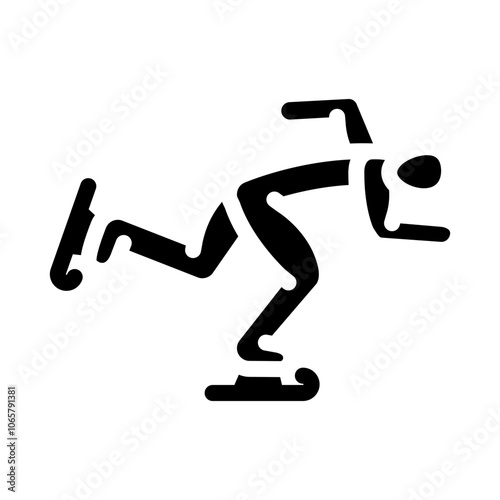 speed skating winter sport glyph icon vector. speed skating winter sport sign. isolated symbol illustration