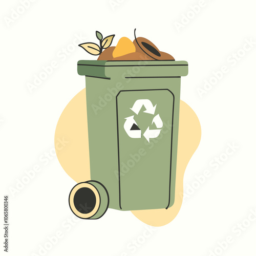 Recycle bin ecological sustainability icon