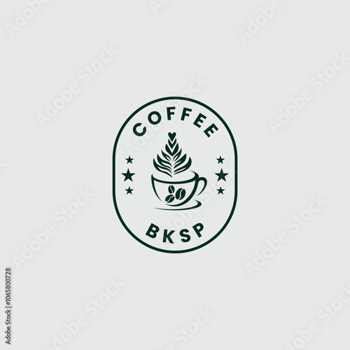 Modern Coffee Shop Symbol Logo With Letter BKSP