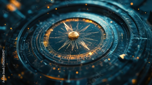 Wallpaper Mural A detailed compass design with glowing elements, symbolizing navigation and exploration. Torontodigital.ca