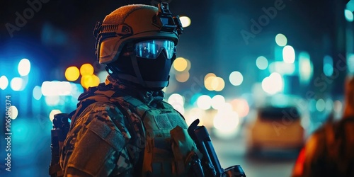 Soldier in Night Patrol photo