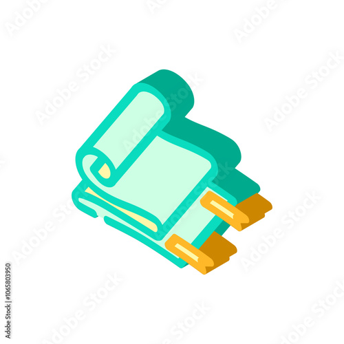 yoga mat fitness tool isometric icon vector. yoga mat fitness tool sign. isolated symbol illustration