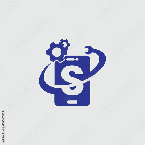 Mobile Repair Symbol With Letter S