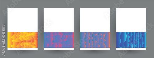 Abstract geometric pattern background for brochure cover design. Blue, yellow, red, orange, pink and green vector banner template	