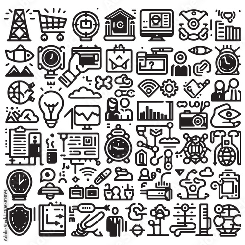 finance icons set