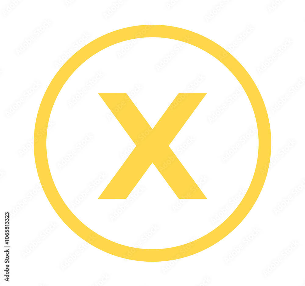 Obraz premium シンプルな黄色のXアイコン