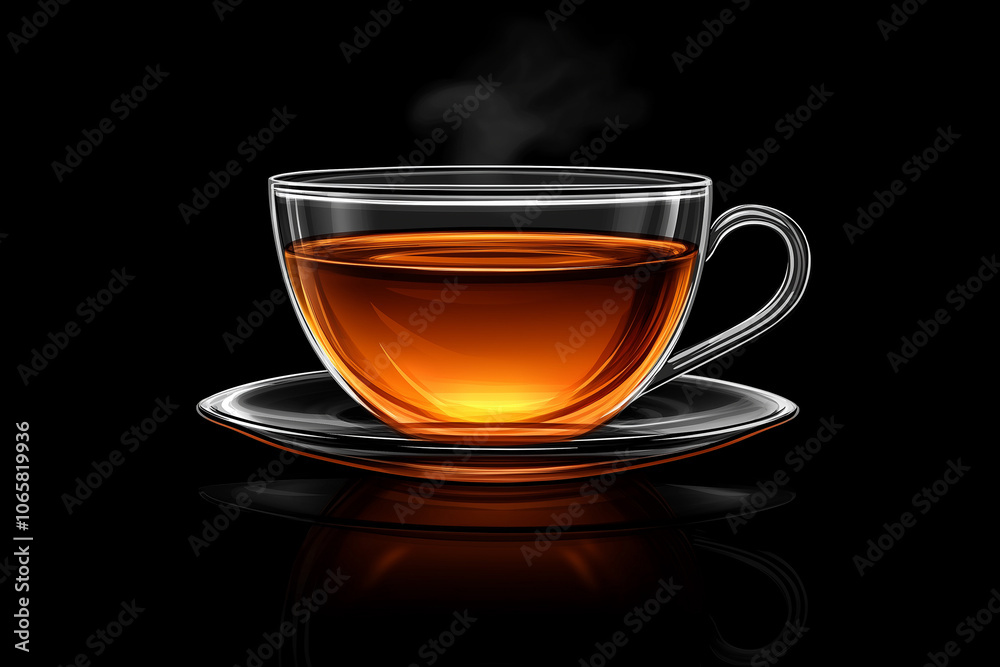 A steaming cup of herbal tea rests invitingly on a sleek black surface, perfect for a calming evening ritual A steaming cup of herbal tea rests invitingly on a sleek black surface, perfect for a calming evening ritual