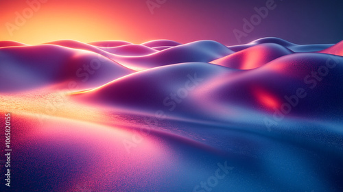 Sunset Over Abstract Landscape