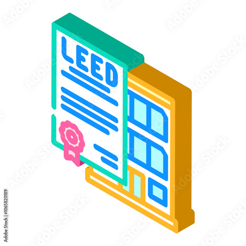 leed certification green building isometric icon vector. leed certification green building sign. isolated symbol illustration