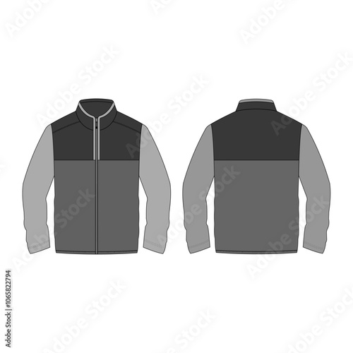 Full Zip Pullover Fleece Mock Up Template