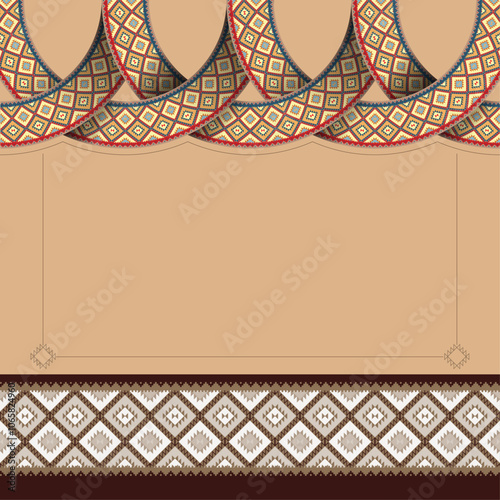 Card with folk elements, Albania, Kosovo, 