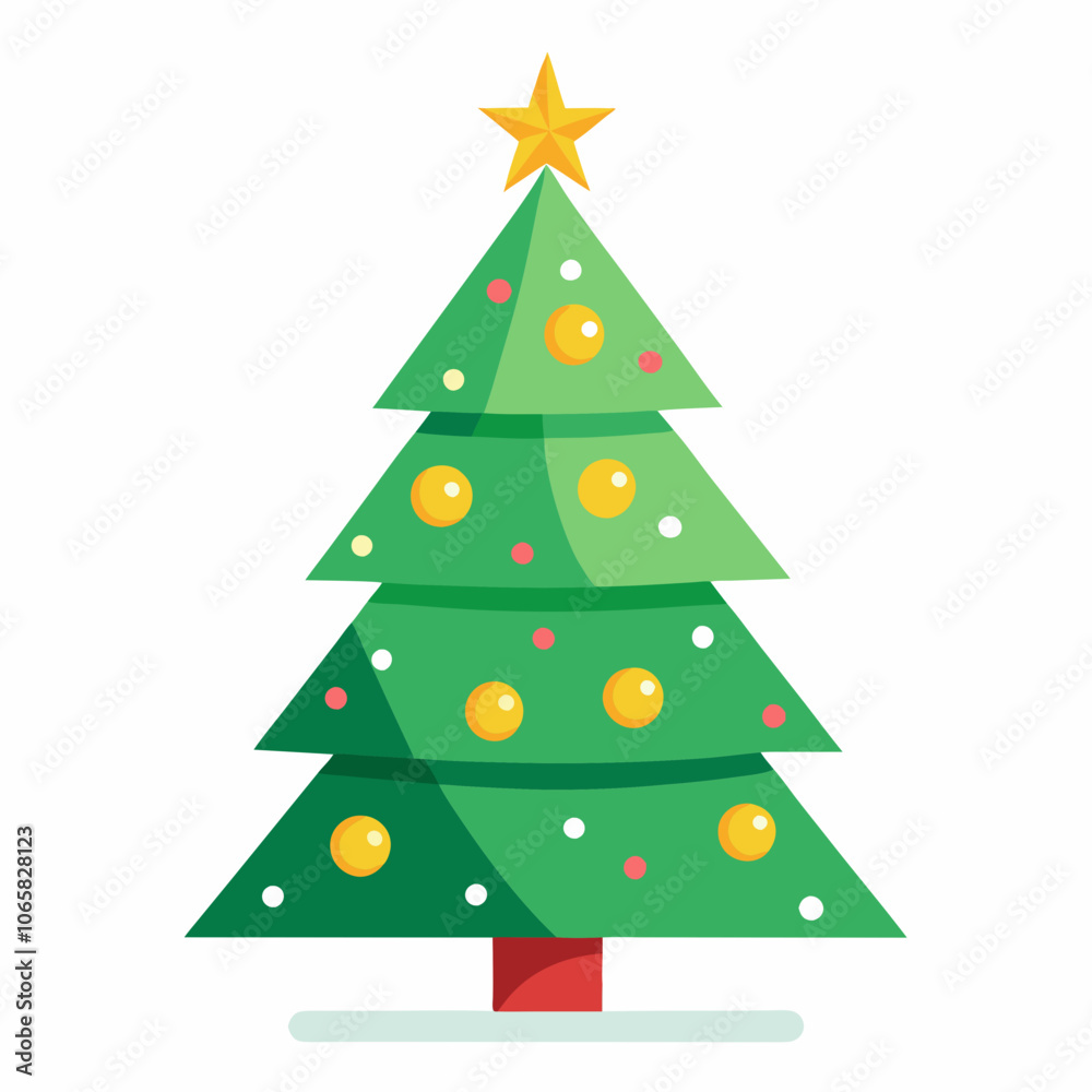 Fototapeta premium lighting Christmas tree vector style with withe background