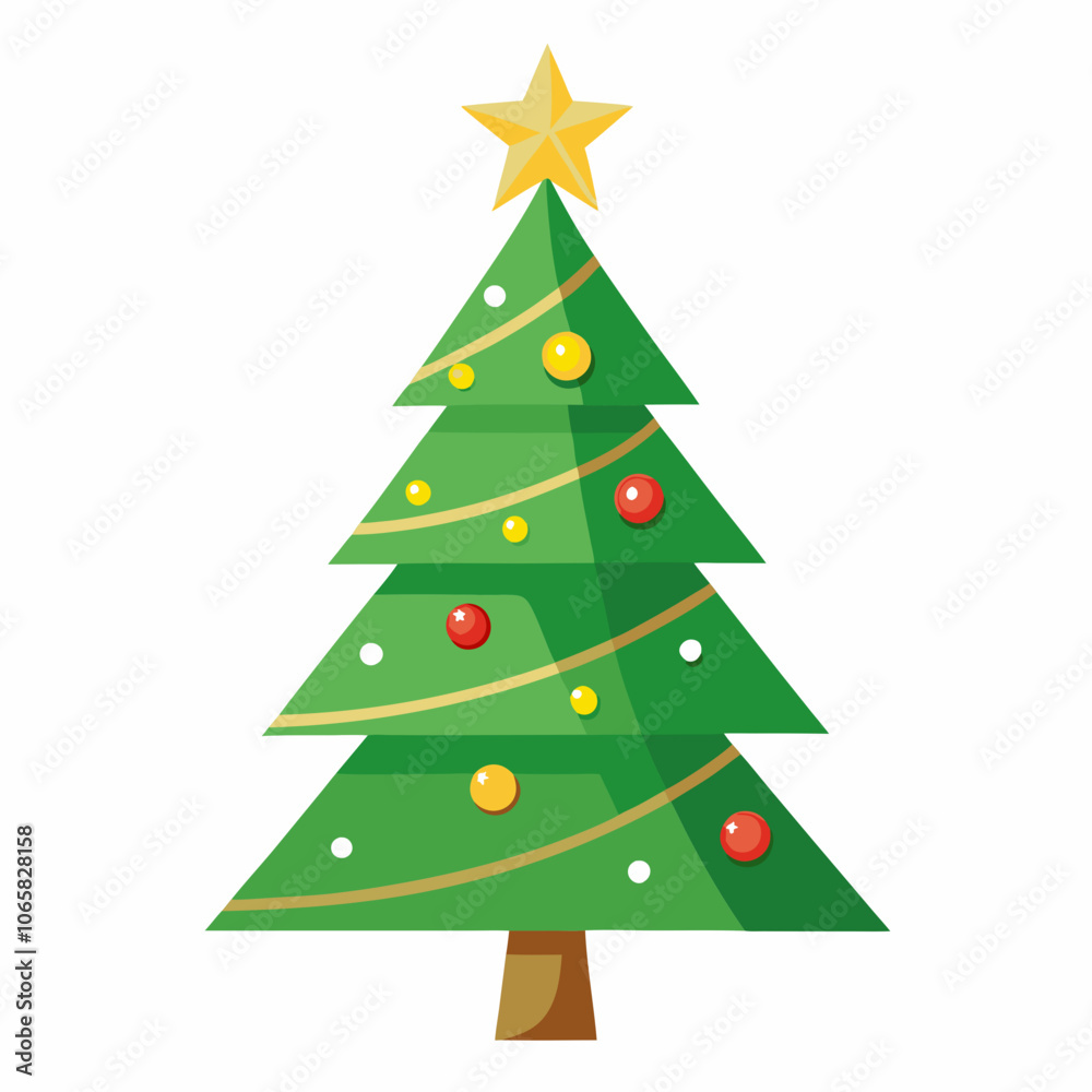 Fototapeta premium lighting Christmas tree vector style with withe background