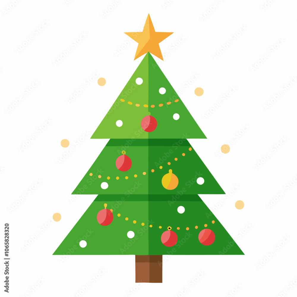 Fototapeta premium lighting Christmas tree vector style with withe background