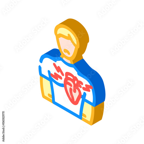 heart man disease isometric icon vector. heart man disease sign. isolated symbol illustration