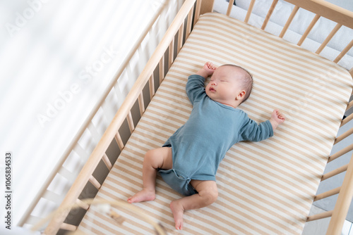 Infant Resting Quietly in Crib