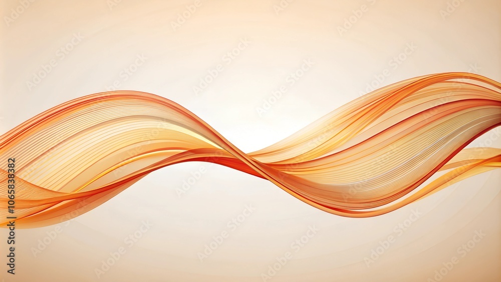 Naklejka premium Warm orange wave lines on gradient background