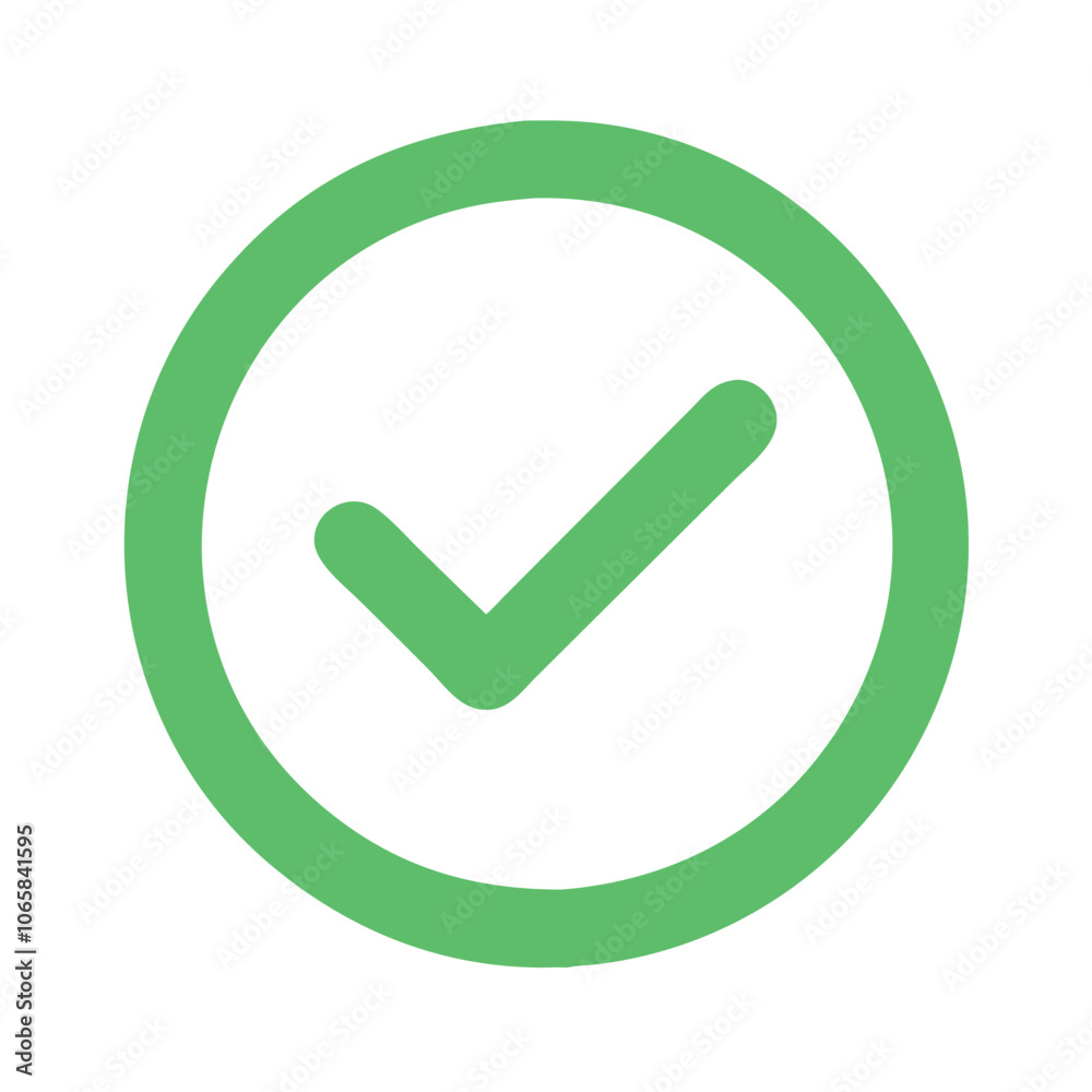 Green Check Mark Icon in Circle Outline, Green outline icon of a check mark inside a circle, symbolizing approval, success, and confirmation in a minimalist style.
Green Check Mark Icon in Circle Outline, Green outline icon of a check mark inside a circle, symbolizing approval, success, and confirmation in a minimalist style.