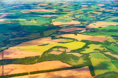 Aerial view of farms in Paraguay.