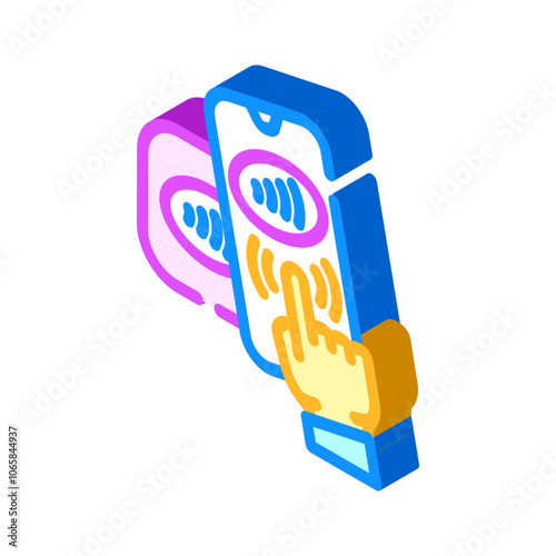phone tapping object isometric icon vector. phone tapping object sign. isolated symbol illustration