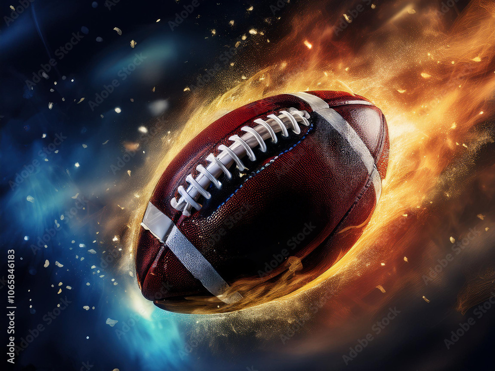 American football ball banner on fire background. Template for bookmaker ads with copy space. Mockup for betting advertisement. Sports betting application, football betting, gambling, bookmaker American football ball banner on fire background. Template for bookmaker ads with copy space. Mockup for betting advertisement. Sports betting application, football betting, gambling, bookmaker