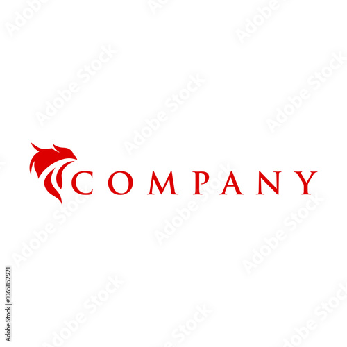 business logo design with eagle logo in red color