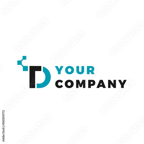 company logo design for techmology with initial T and D photo