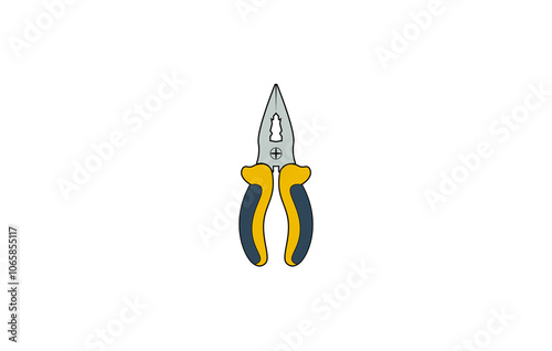 Vector illustration of pliers on white background