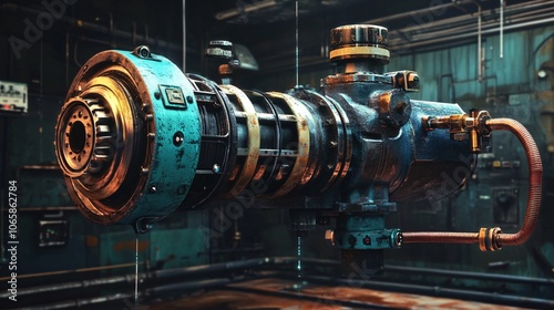 Intricate Industrial Machine: A Powerful Metallic Masterpiece