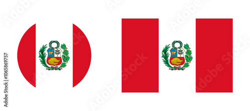 Peru flag icon set
