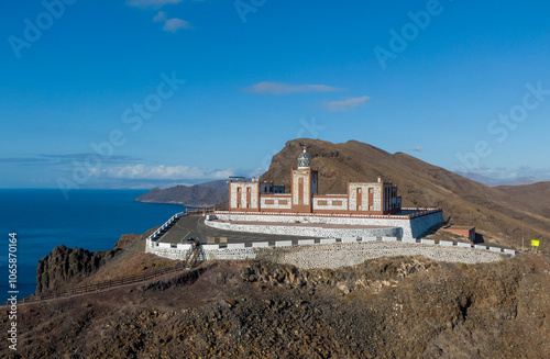 Entallada Lighthouse, an active lighthouse on the Canary island of Fuerteventura