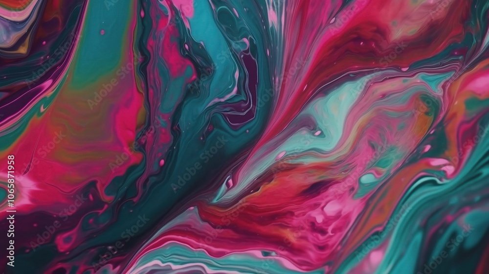 Fototapeta premium Colorful Abstract Swirl in Fluid Dynamics Art
